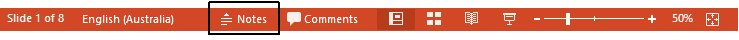 powerpoint presenter notes status bar powerpoint presenter notes status bar