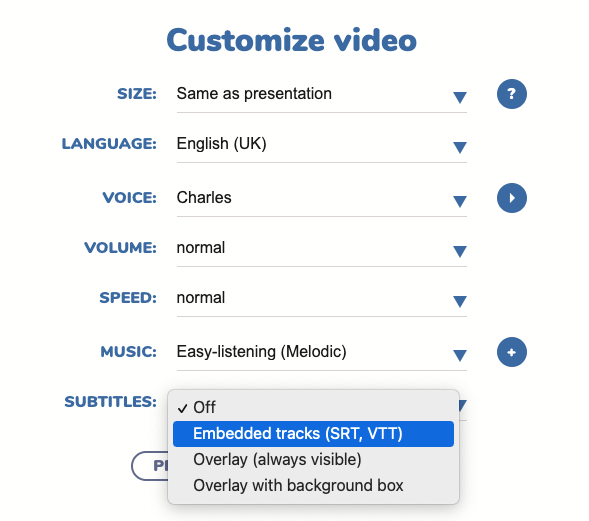 add subtitles to video settings