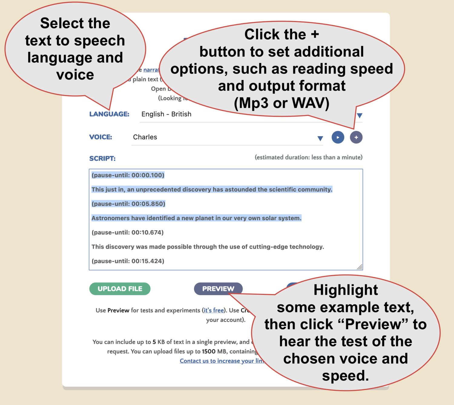 Configure and test your subtitle audio