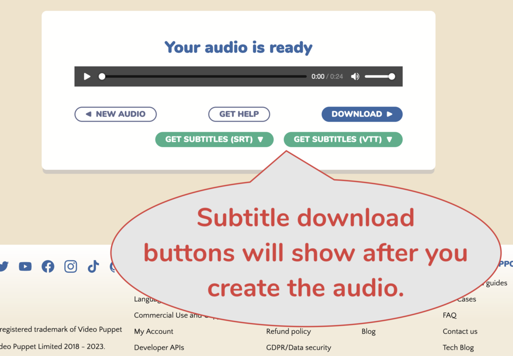 Use the new download buttons to get your subtitles