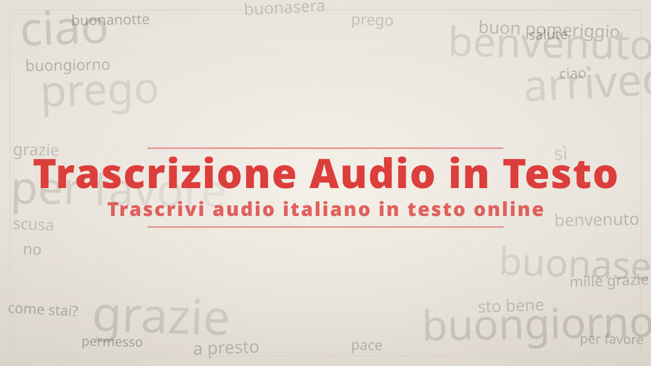 Trascrizione Audio in Testo