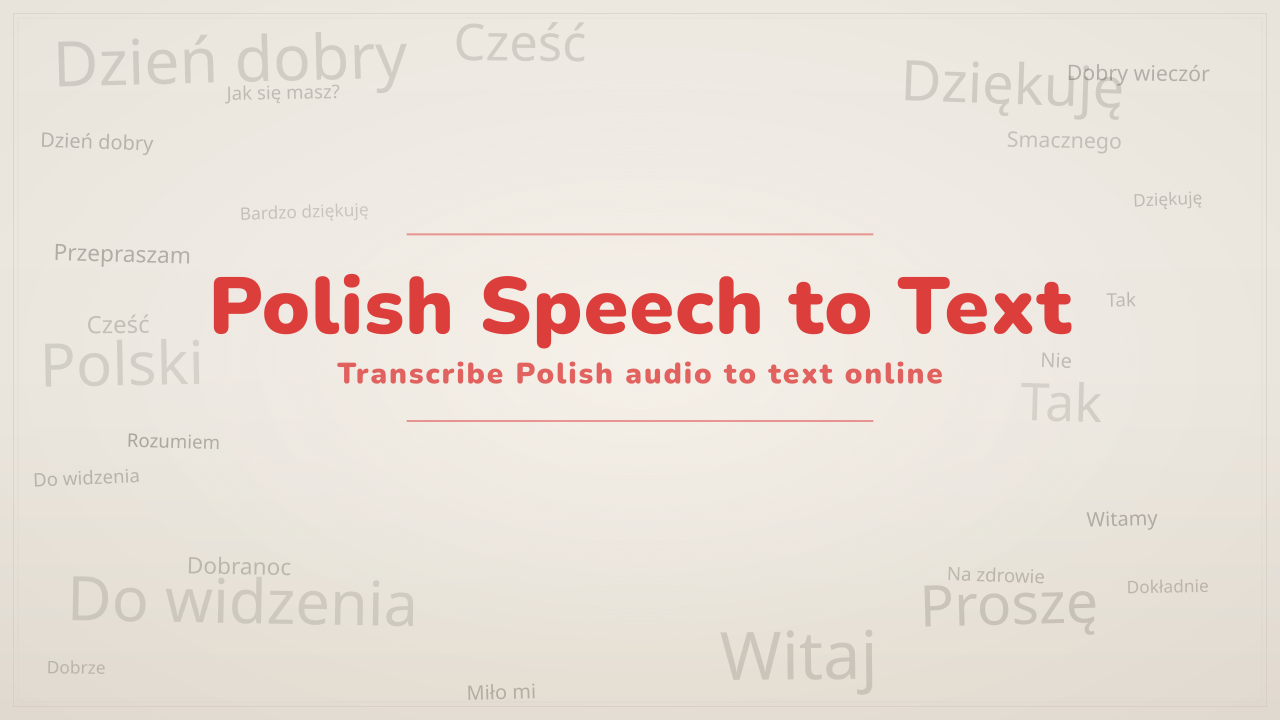 Speech to Text Polish