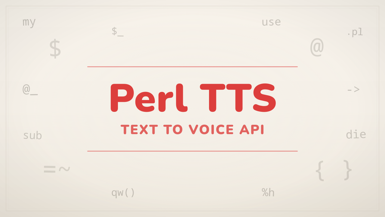 Perl Voice Generation API