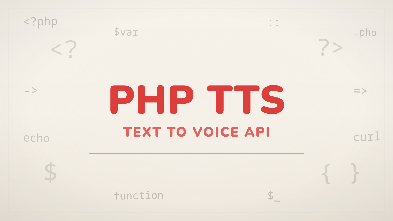 PHP Text to Speech API