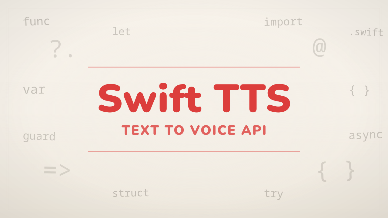 Swift Text to Speech API