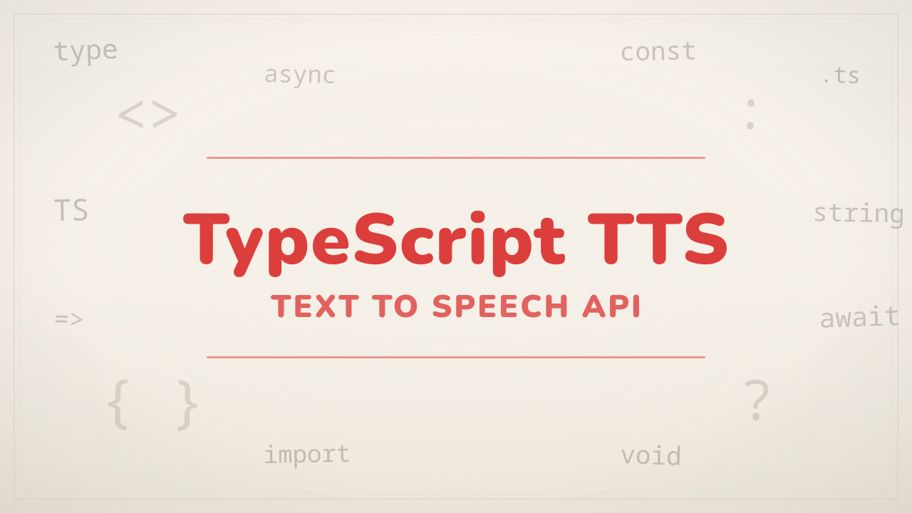 TypeScript Text to Speech API