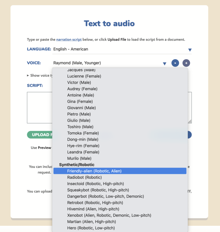 Suara sintetis muncul sebagai grup terpisah dalam daftar Voice Suara sintetis muncul sebagai grup terpisah dalam daftar Voice