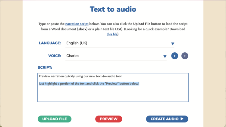 text to speech voices narakeet