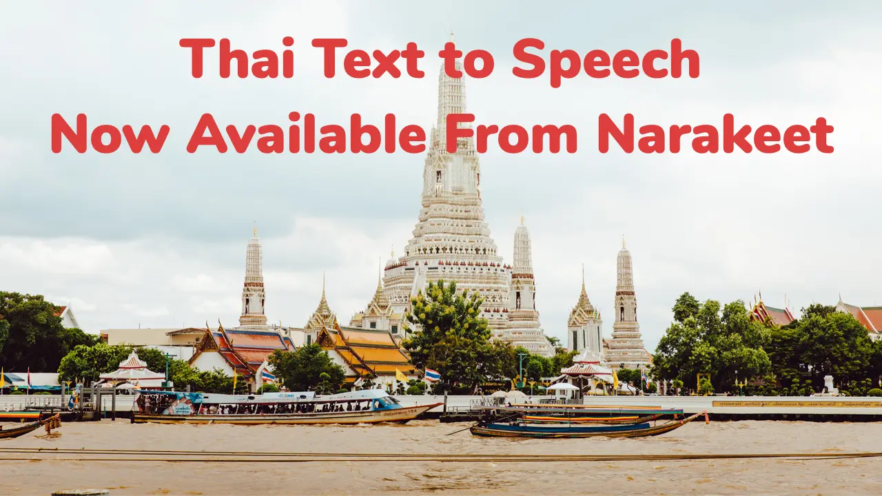 Text to speech Thai Now Available from Narakeet